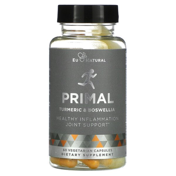 Eu Natural, PRIMAL, Turmeric & Boswellia, 60 Vegetarian Capsules 1 Eu Natural, PRIMAL, Turmeric & Boswellia, 60 Vegetarian Capsules