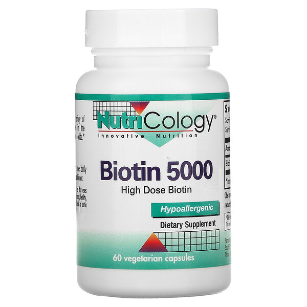 Nutricology, Biotin 5000, 60 Vegetarian Capsules 1 Nutricology, Biotin 5000, 60 Vegetarian Capsules