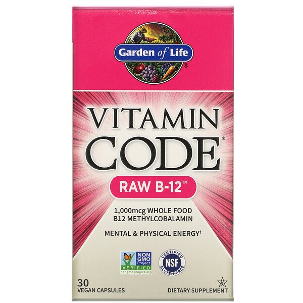 Garden of Life, Vitamin Code, RAW B-12, 30 Vegan Capsules 1 Garden of Life, Vitamin Code, RAW B-12, 30 Vegan Capsules