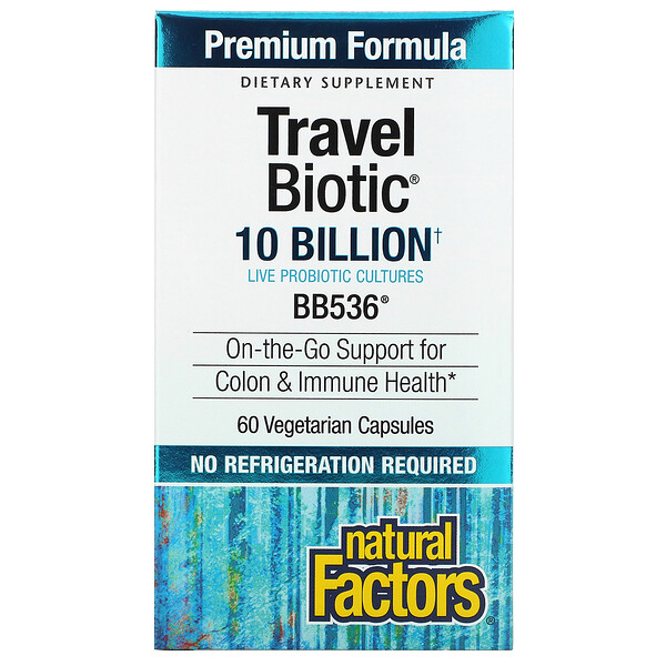 Natural Factors, Travel Biotic, BB536, 10 Billion, 60 Vegetarian Capsules 1 Natural Factors, Travel Biotic, BB536, 10 Billion, 60 Vegetarian Capsules