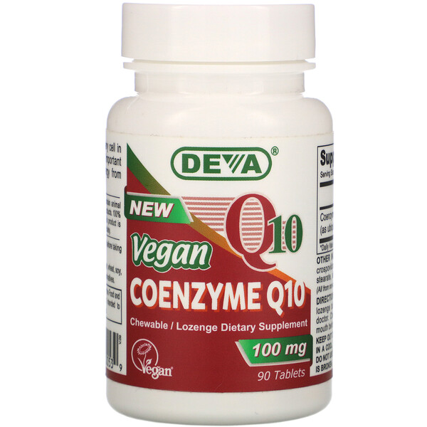 Deva, Vegan, Coenzyme Q10, 100 mg, 90 Tablets 1 Deva, Vegan, Coenzyme Q10, 100 mg, 90 Tablets