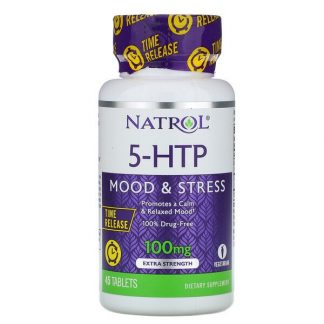 Natrol, 5-HTP, Time Release, Extra Strength, 100 mg, 45 Tablets