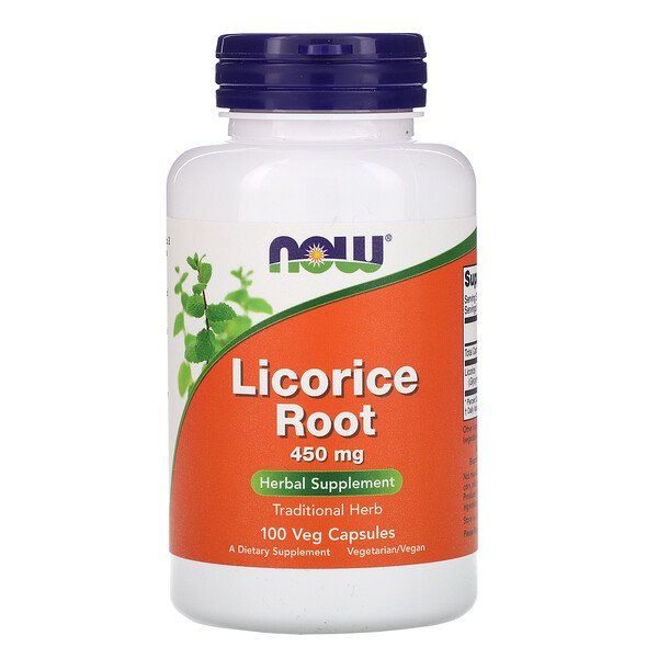 NOW Foods, Licorice Root, 450 mg, 100 Veg Capsules 1 NOW Foods, Licorice Root, 450 mg, 100 Veg Capsules
