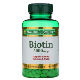Nature's Bounty, Biotin, 5,000 mcg, 150 Rapid Release Softgels