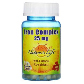 Nature's Life, Iron Complex, 25 mg, 50 Vegetarian Capsules