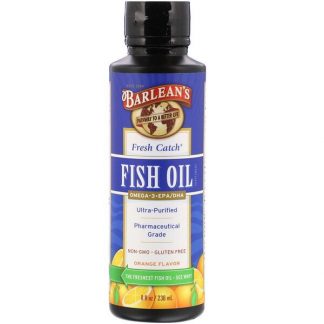 Barlean's, Fresh Catch Fish Oil, Omega-3 EPA/DHA, Orange Flavor, 8 fl oz (236 ml)