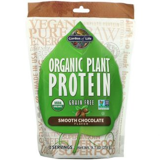 Garden of Life, Organic Plant Protein, Grain Free, Smooth Chocolate, 9.7 oz (276 g)