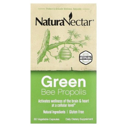 NaturaNectar, Green Bee Propolis, 60 Vegetable Capsules