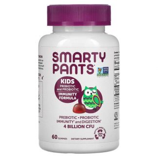 SmartyPants, Kids Prebiotic and Probiotic, Immunity Formula, Grape, 2 Billion CFU, 60 Gummies