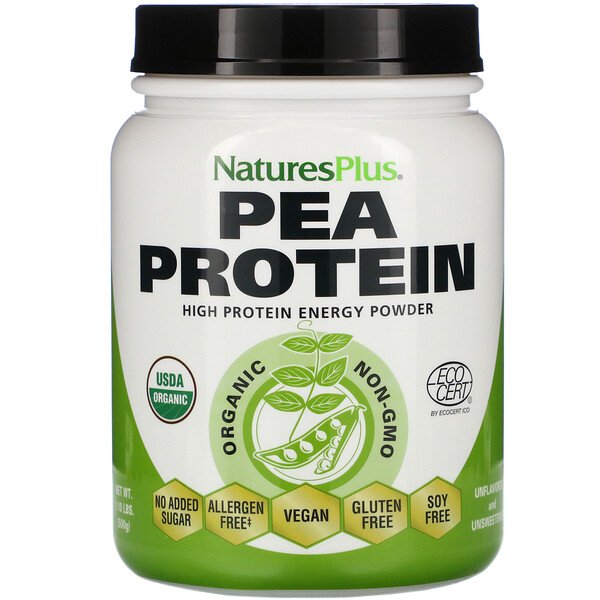 NaturesPlus, Organic Pea Protein Powder, 1 NaturesPlus, Organic Pea Protein Powder, 1.10 lbs (500 g)