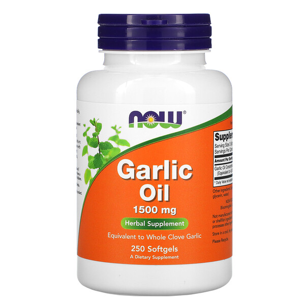 NOW Foods, Garlic Oil, 1,500 mg, 250 Softgels 1 NOW Foods, Garlic Oil, 1,500 mg, 250 Softgels