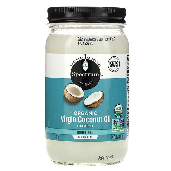 Spectrum Culinary, Organic Virgin Coconut Oil, Unrefined, 14 fl oz (414 ml) 1 Spectrum Culinary, Organic Virgin Coconut Oil, Unrefined, 14 fl oz (414 ml)