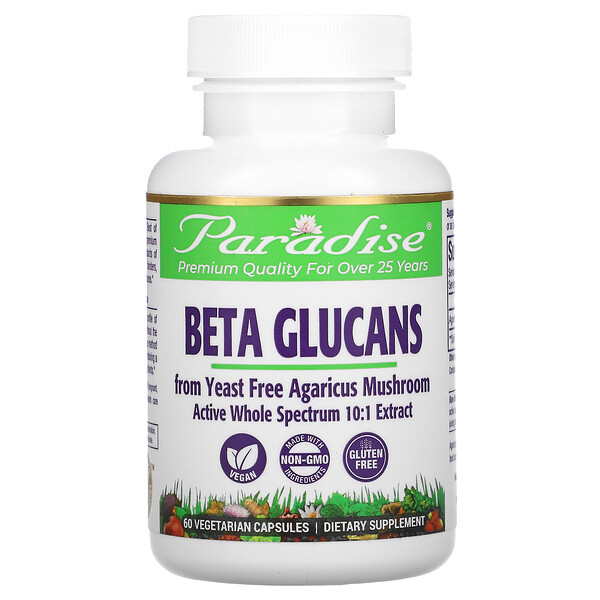 Paradise Herbs, Beta Glucans, 60 Vegetarian Capsules 1 Paradise Herbs, Beta Glucans, 60 Vegetarian Capsules