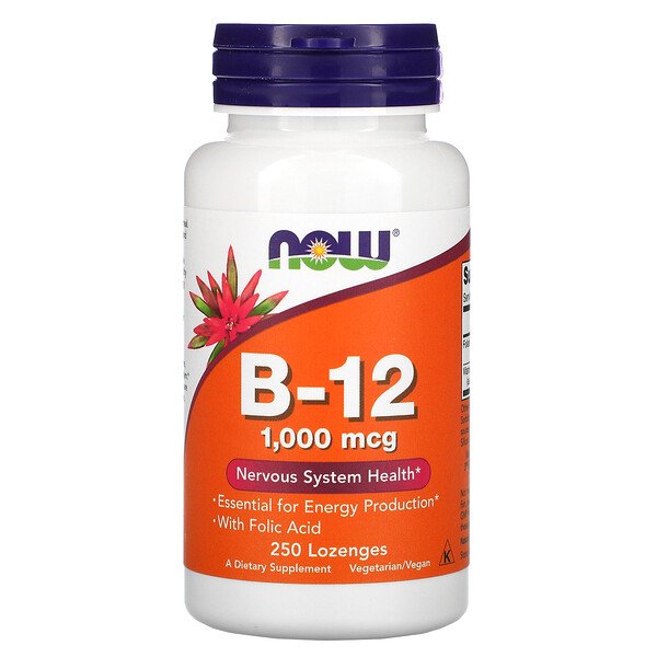 NOW Foods, B-12, 1,000 mcg, 250 Lozenges 1 NOW Foods, B-12, 1,000 mcg, 250 Lozenges
