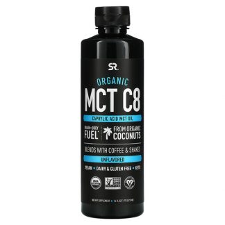 Sports Research, Organic MCT C8 Oil, Unflavored, 16 fl oz (473 ml)