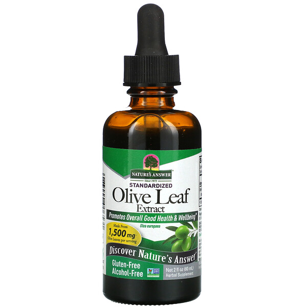 Nature's Answer, Olive Leaf Extract, Alcohol-Free, 1,500 mg, 2 fl oz (60 ml) 1 Nature's Answer, Olive Leaf Extract, Alcohol-Free, 1,500 mg, 2 fl oz (60 ml)