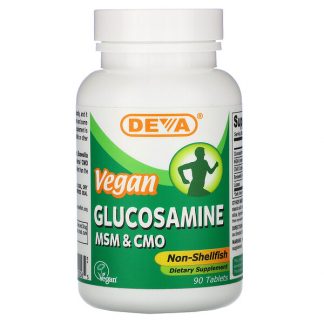 Deva, Vegan Glucosamine MSM & CMO, 90 Tablets