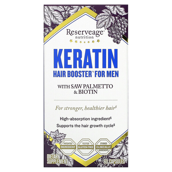 ReserveAge Nutrition, Keratin Hair Booster for Men, 60 CapsulesSingapore ReserveAge Nutrition, Keratin Hair Booster for Men, 60 CapsulesSingapore