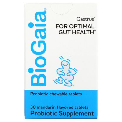 BioGaia, Gastrus For Optimal Gut Health, Mandarin, 30 Chewable Tablets