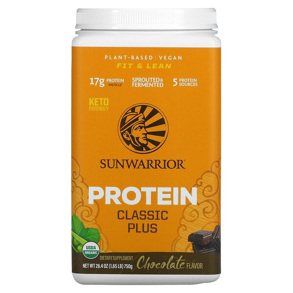 Sunwarrior, Protein Classic Plus, Chocolate, 1 Sunwarrior, Protein Classic Plus, Chocolate, 1.65 lb (750 g)