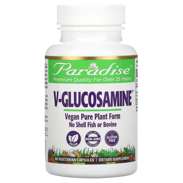 Paradise Herbs, V-Glucosamine, 60 Vegetarian Capsules 1 Paradise Herbs, V-Glucosamine, 60 Vegetarian Capsules