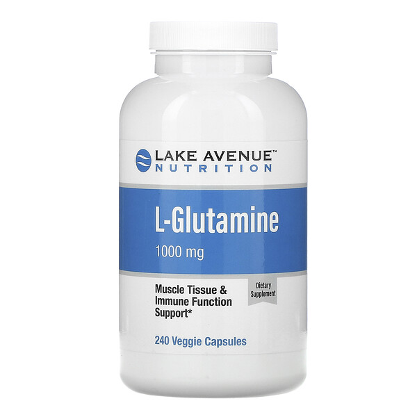 Lake Avenue Nutrition, L-Glutamine, 1,000 mg, 240 Veggie Capsules 1 Lake Avenue Nutrition, L-Glutamine, 1,000 mg, 240 Veggie Capsules