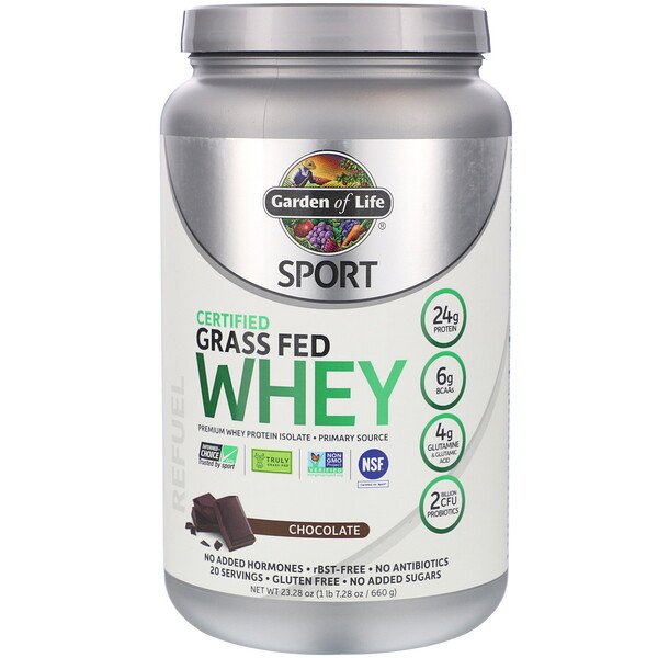 Garden of Life, Sport, Certified Grass Fed Whey, Refuel, Chocolate, 23 Garden of Life, Sport, Certified Grass Fed Whey, Refuel, Chocolate, 23.28 oz (660 g)