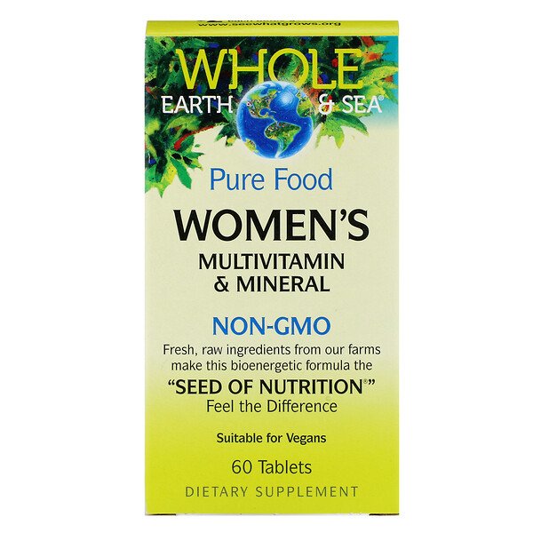 Natural Factors, Whole Earth & Sea, Women's Multivitamin & Mineral, 60 Tablets 1 Natural Factors, Whole Earth & Sea, Women's Multivitamin & Mineral, 60 Tablets