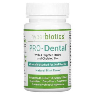 Hyperbiotics, PRO-Dental, Natural Mint , 45 Patented LiveBac Chewable Tablets