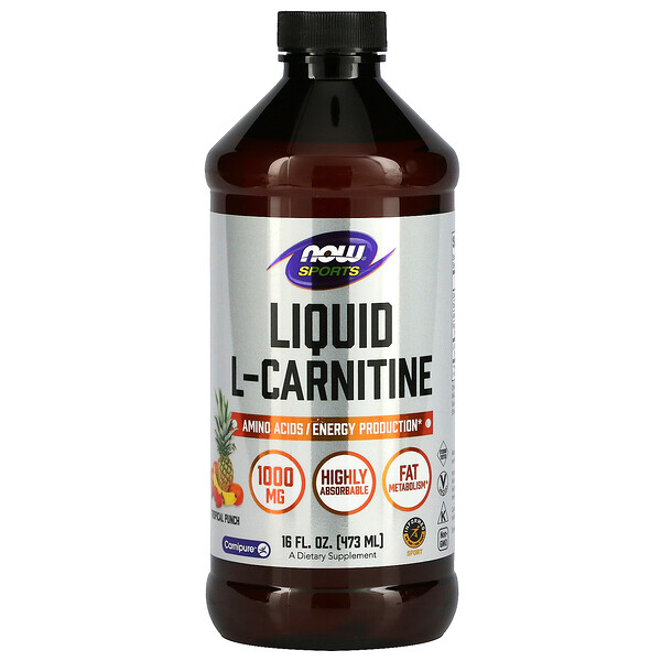 NOW Foods, Sports, L-Carnitine Liquid, Tropical Punch, 1,000 mg, 16 fl oz (473 ml) 1 NOW Foods, Sports, L-Carnitine Liquid, Tropical Punch, 1,000 mg, 16 fl oz (473 ml)