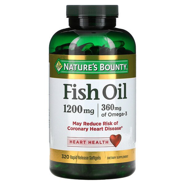 Nature's Bounty, Fish Oil, 1,200 mg, 320 Rapid Release Softgels 1 Nature's Bounty, Fish Oil, 1,200 mg, 320 Rapid Release Softgels