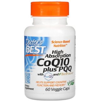 Doctor's Best, CoQ10 100 mg, PQQ 20 mg, 60 Veggie Caps