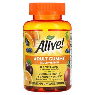 Nature's Way, Alive! Adult Gummy Multivitamin, Delicious Fruit, 50 Gummies