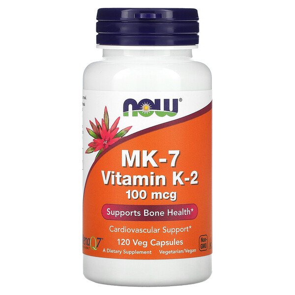 NOW Foods, MK-7 Vitamin K-2 , 100 mcg, 120 Veg Capsules 1 NOW Foods, MK-7 Vitamin K-2 , 100 mcg, 120 Veg Capsules
