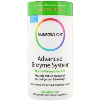 Rainbow Light, Advanced Enzyme System, Rapid Release Formula, 180 Vegetarian Caps