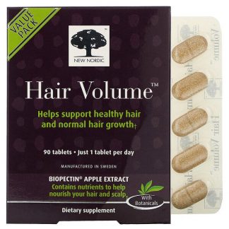 New Nordic, Hair Volume with Biopectin Apple Extract, 90 Tablets