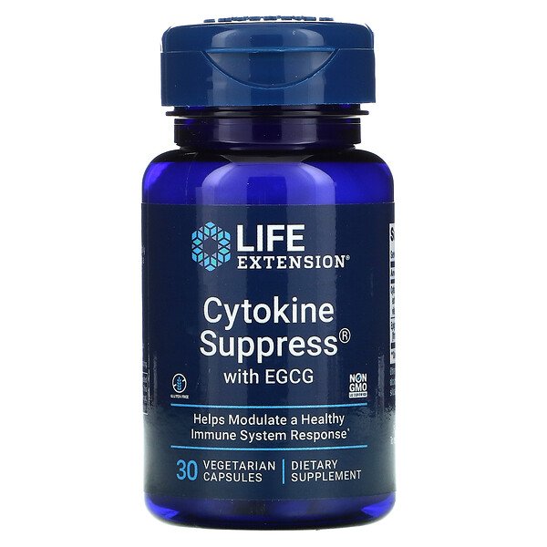 Life Extension, Cytokine Suppress with EGCG, 30 Vegetarian Capsules 1 Life Extension, Cytokine Suppress with EGCG, 30 Vegetarian Capsules