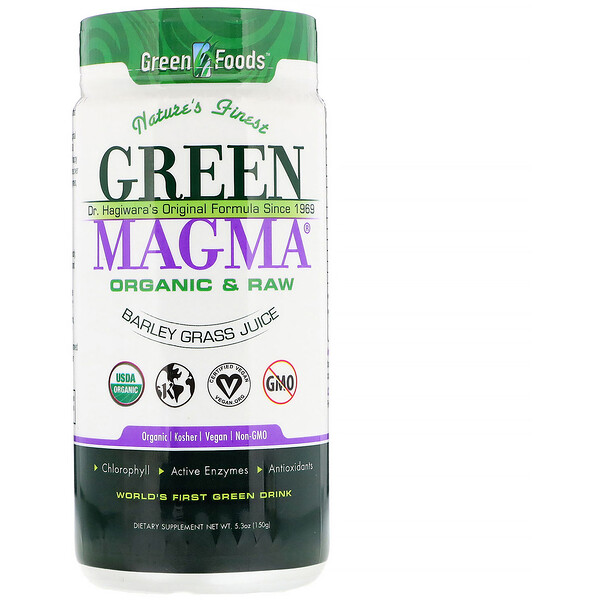 Green Foods, Green Magma, Barley Grass Juice Powder, 5 Green Foods, Green Magma, Barley Grass Juice Powder, 5.3 oz (150 g)