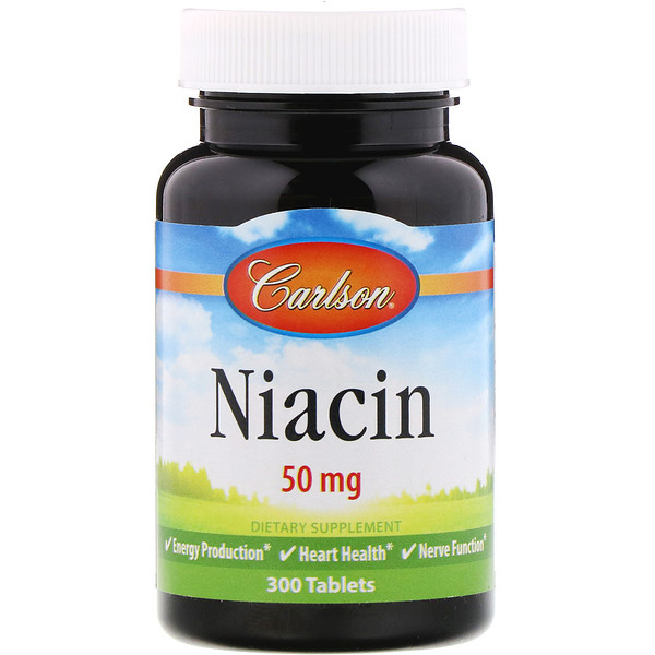Carlson Labs, Niacin, 50 mg, 300 Tablets 1 Carlson Labs, Niacin, 50 mg, 300 Tablets