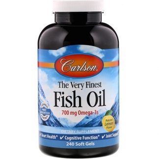 Carlson Labs, The Very Finest Fish Oil, Natural Lemon Flavor, 350 mg, 240 Soft Gels