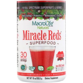 Macrolife Naturals, Miracle Reds, Superfood, Goji-Pomegranate-Acai-Mangosteen, 10 oz (283.5 g)