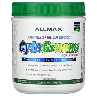 ALLMAX Nutrition, CytoGreens, Premium Green Superfood for Athletes, Acai Berry Green Tea, 1.2 lbs (535 g)