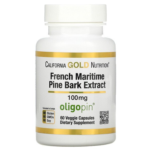 California Gold Nutrition, French Maritime Pine Bark Extract, Oligopin, 100 mg, 60 Veggie Capsules 1 California Gold Nutrition, French Maritime Pine Bark Extract, Oligopin, 100 mg, 60 Veggie Capsules