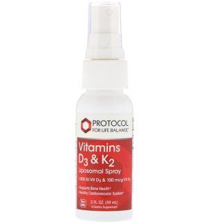 Protocol for Life Balance, Vitamins D3 & K2, Liposomal Spray, 2 fl oz (59 ml)