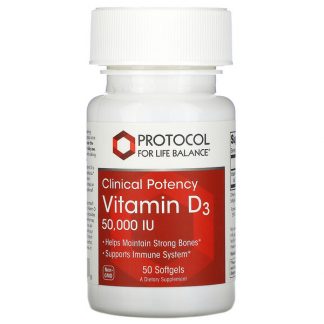 Protocol for Life Balance, Vitamin D3, Clinical Potency, 50,000 IU, 50 Softgels
