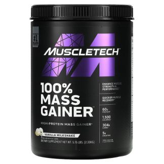 Muscletech, 100% Mass Gainer, Vanilla Milkshake, 5.15 lbs (2.33 kg)