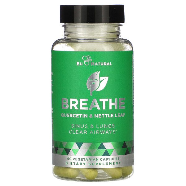 Eu Natural, BREATHE, Sinus & Lungs Respiratory Health, 60 Vegetarian Capsules 1 Eu Natural, BREATHE, Sinus & Lungs Respiratory Health, 60 Vegetarian Capsules