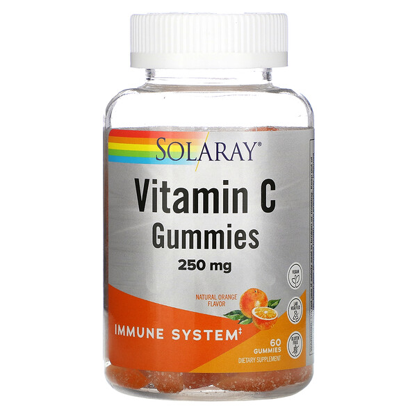 Solaray, Vitamin C Gummies, Natural Orange, 125 mg, 60 Gummies 1 Solaray, Vitamin C Gummies, Natural Orange, 125 mg, 60 Gummies