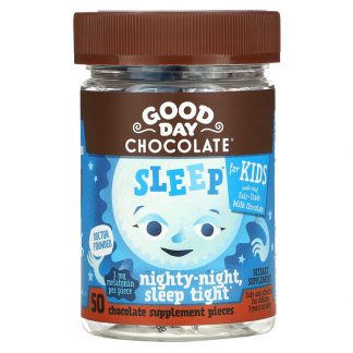 Good Day Chocolate, Sleep For Kids, Nighty Night Sleep Tight, 50 Chocolate Supplement Pieces