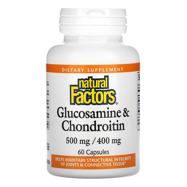 Natural Factors, Glucosamine 500 mg, Chondroitin 400 mg, 60 Capsules 1 Natural Factors, Glucosamine 500 mg, Chondroitin 400 mg, 60 Capsules